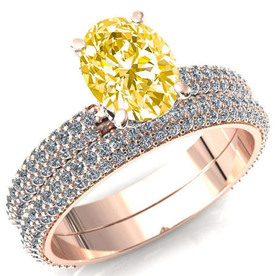 18k White Gold Canary and Colorless Diamond Ring