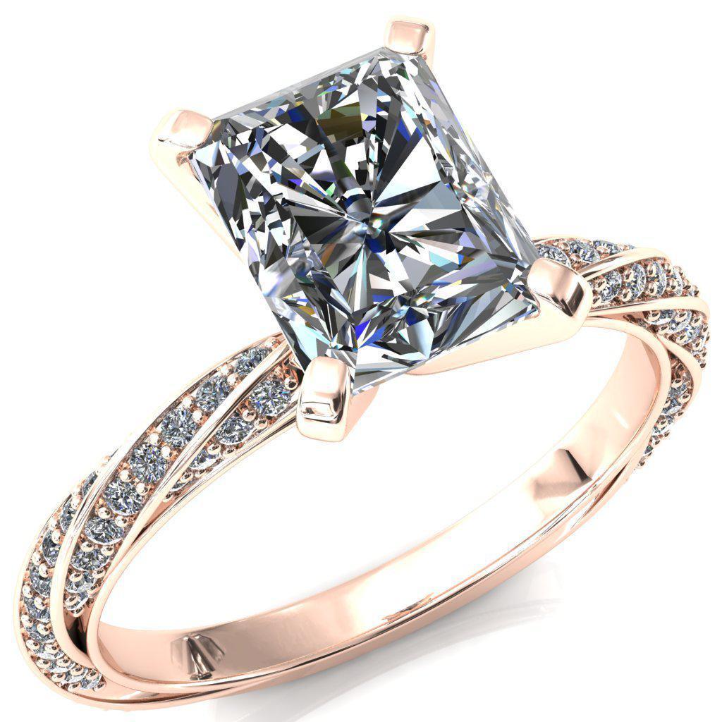 Elysia Radiant Moissanite 4 Prong 3/4 Eternity Diamond Accent Ring