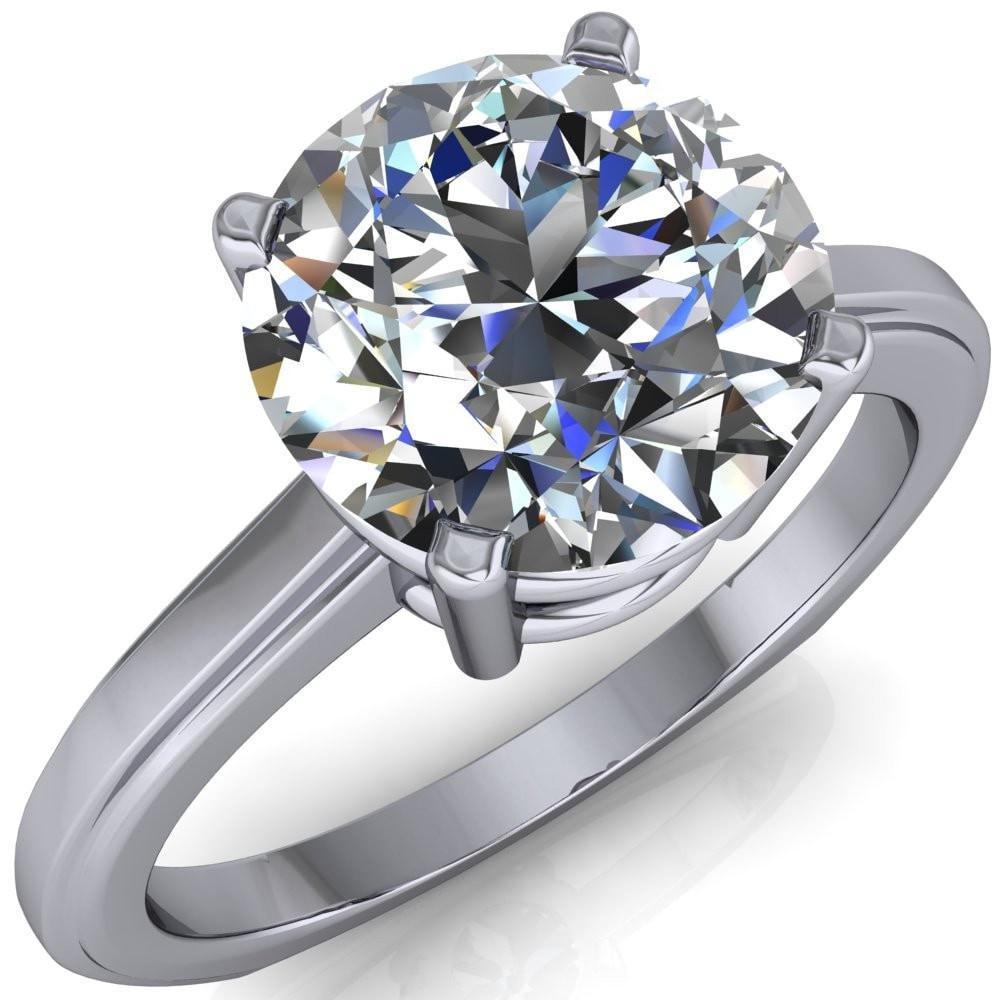 Layla Round Center Stone Euro Edge Shank Solitaire Ring