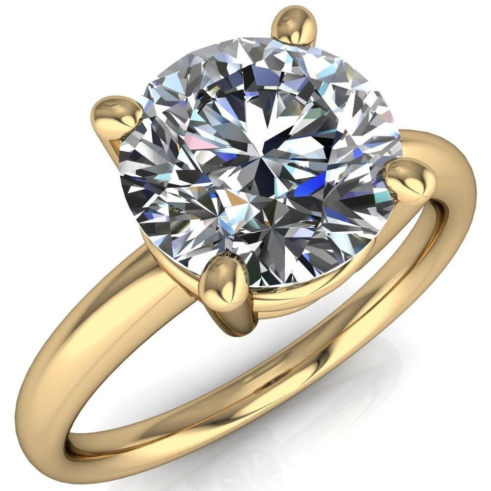 Mindy Round Center Stone 4 Prong Upper and Lower Gallery Classic Solitaire Ring