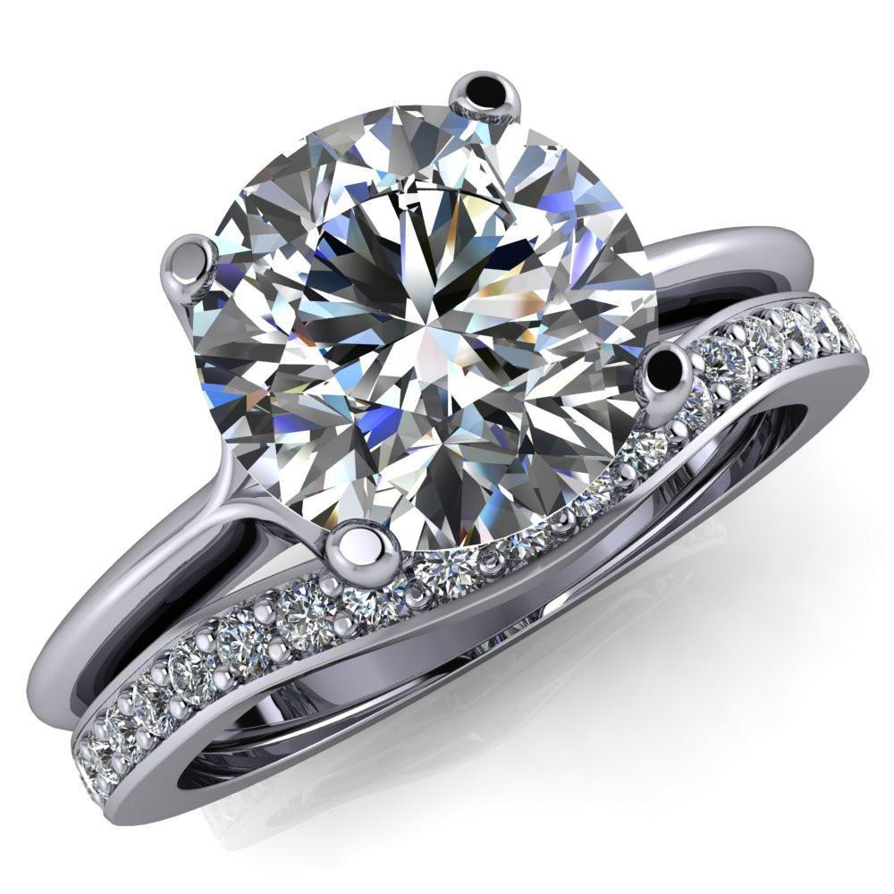 Palma Round Center Stone Split Prong Solitaire Ring