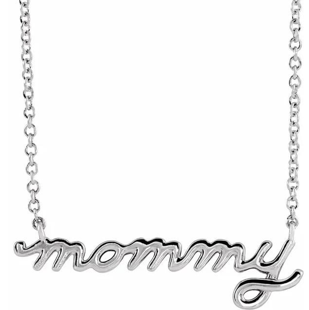 Petite Mommy Script 18" Necklace