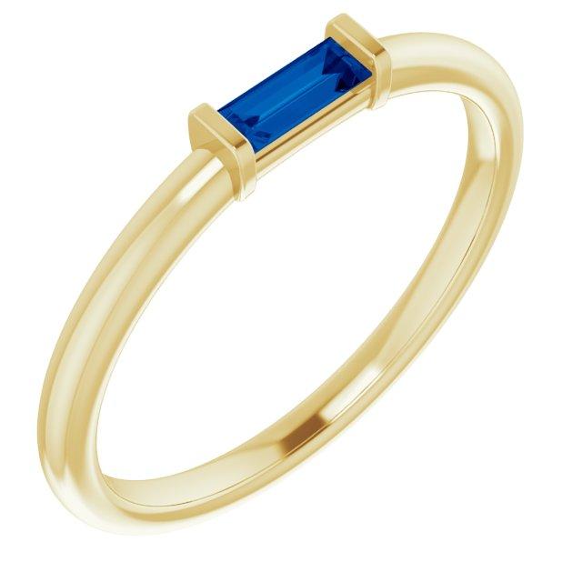 Straight Baguette Gemstone Stackable Ring