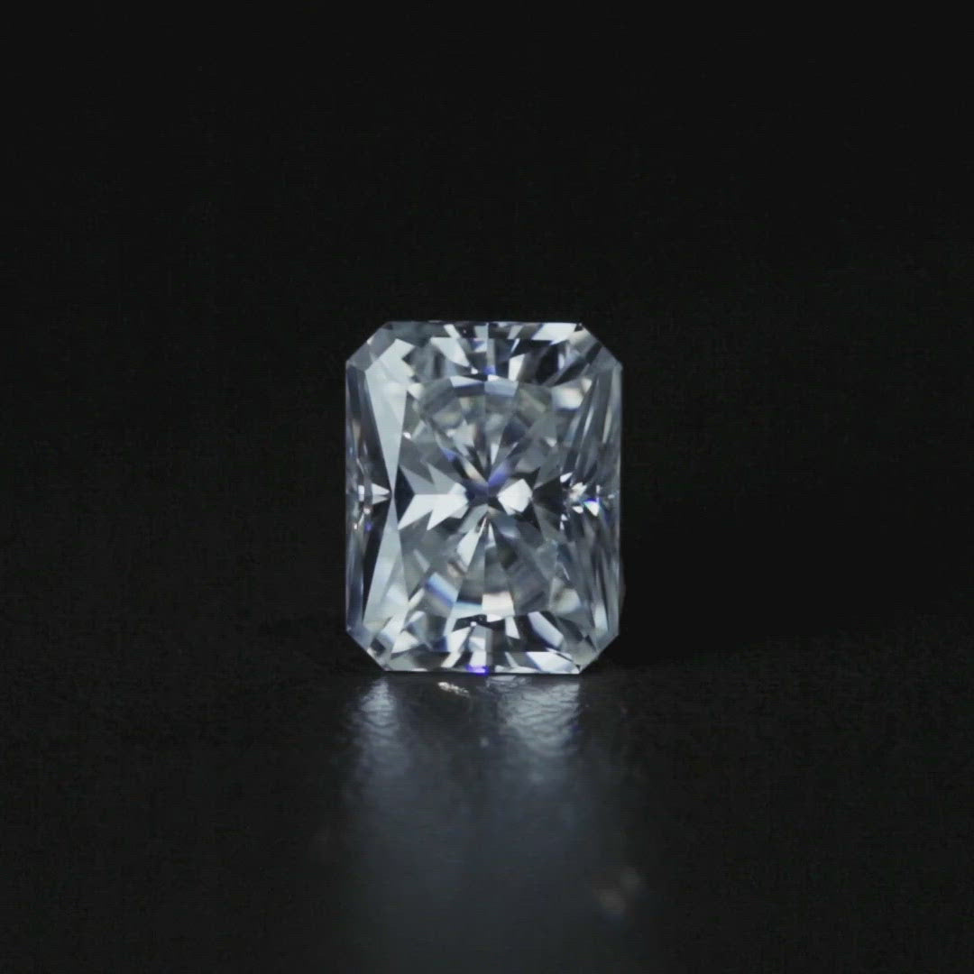 Crushed Ice Radiant First Crush Fab Moissanite Loose Stone Fire Brilliance