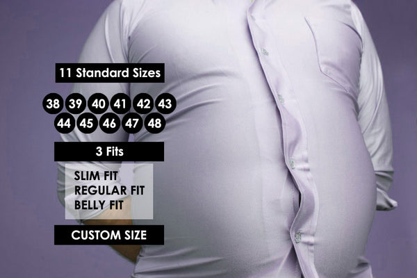Standard Shirt Size Chart India
