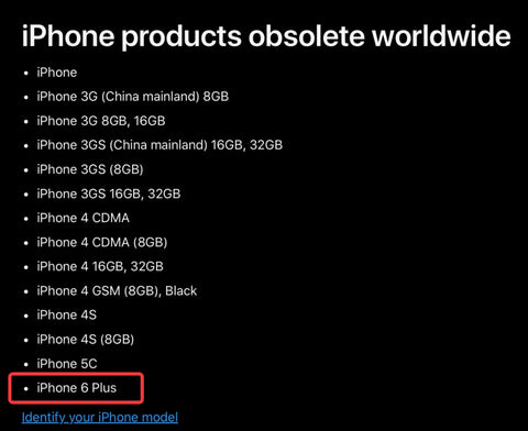 Apple Choose to Classify iPhone 6 Plus as an Obsolete Product