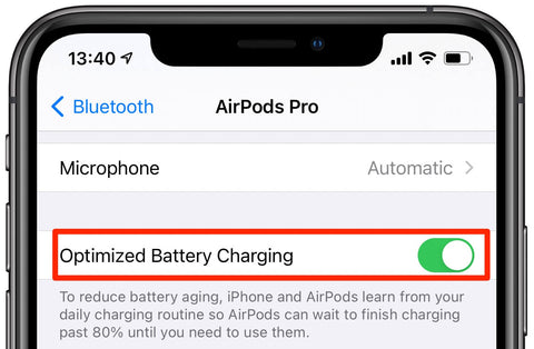Open Airpods Optimized Battery Charging