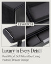 Premium Wooden Watch Stand Display Box - Elegant Storage and Display Solution for 4 Watches with Accessory Valet Tray