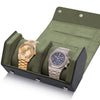 Napa Leather Watch Case for Men - Two Slot Luxury Watch Roll Storage Organizer