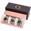 Napa Leather Watch Case for Men - Three Slot Luxury Watch Roll Storage Organizer & Display