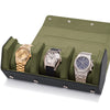 Napa Leather Watch Case for Men - Three Slot Luxury Watch Roll Storage Organizer & Display