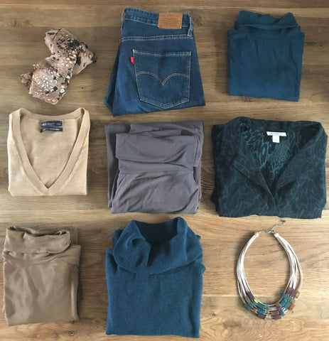 The items I chose for the fashion fast capsule wardrobe challenge