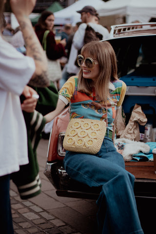 Young person in vintage clothes