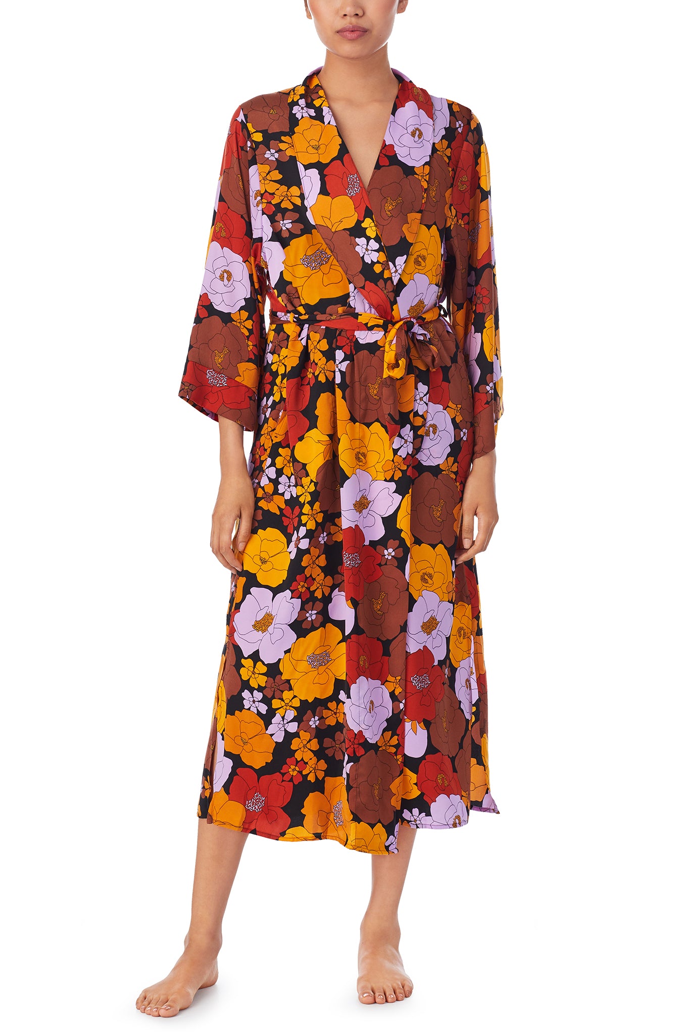 Gloria Maxi Robe In Midnight Bloom