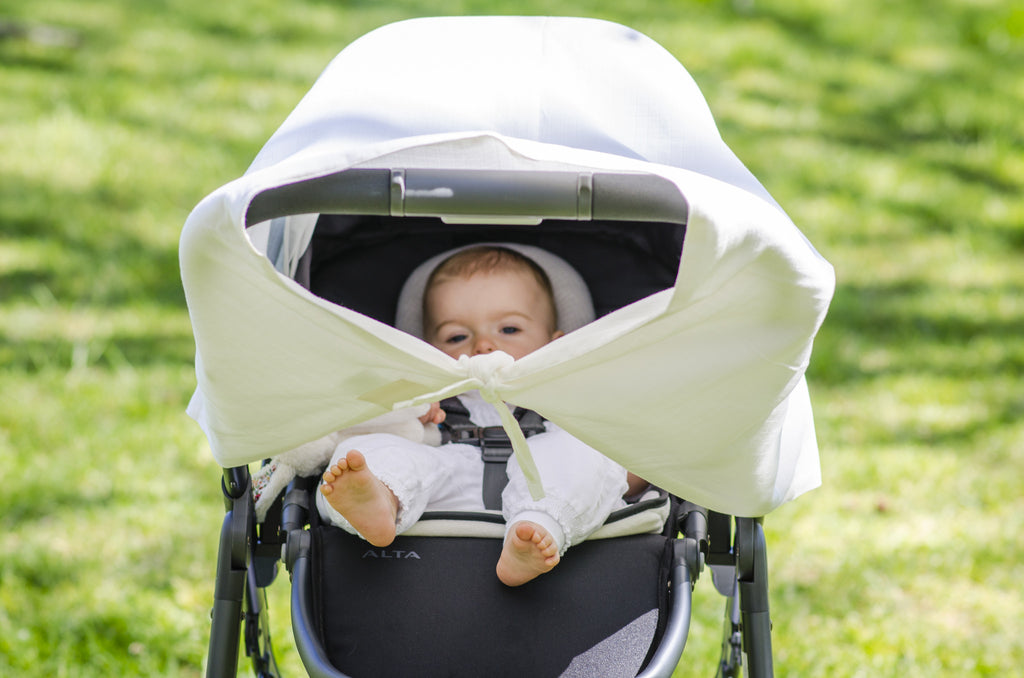 baby in pushchair