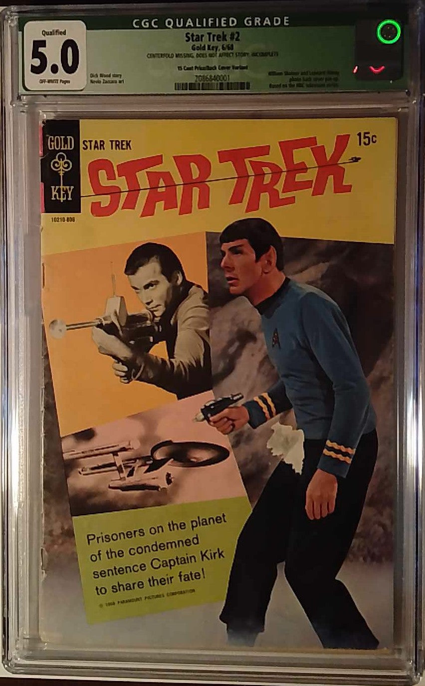 Star Trek 1967 2 Back Cover Variant Cgc 5 0 Qualified Another Dimension Comics