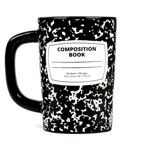 composition notebook mug