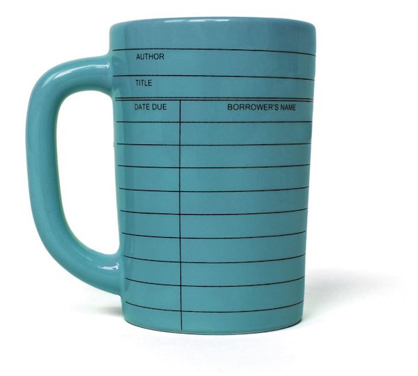 library card mug