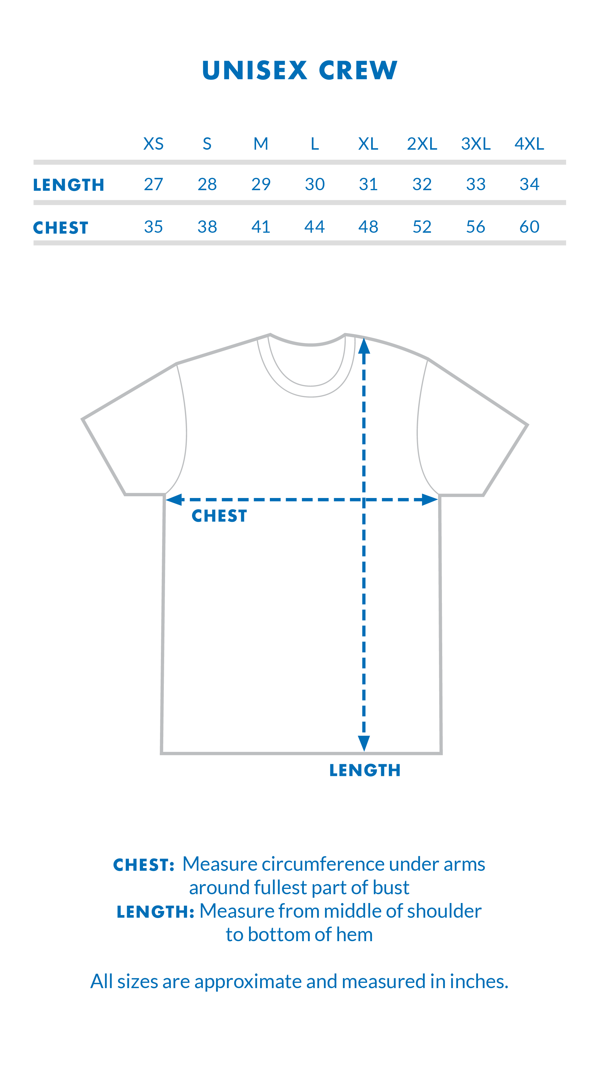 Macbeth T Shirt Size Chart