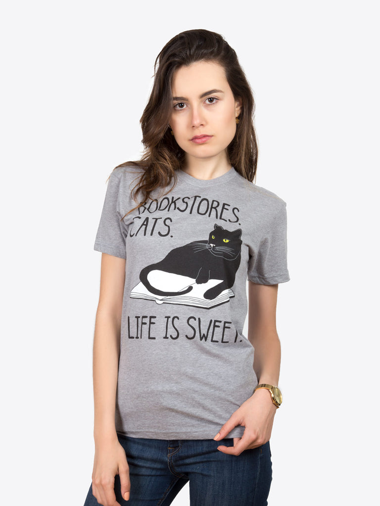 Bookstore Cats Unisex Book T-Shirt – Out of Print