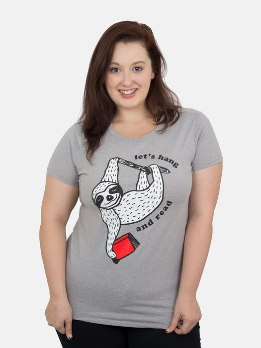 Book Sloth - Let's Hang and Read Women's Plus Size Tee (Available: 1X)