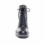Front Photo of Bernardo1946's Selena Combat Boot, in Black Leather.