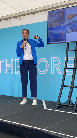 Holly Manvell of Clean Sailors presenting at Southampton International Boatshow