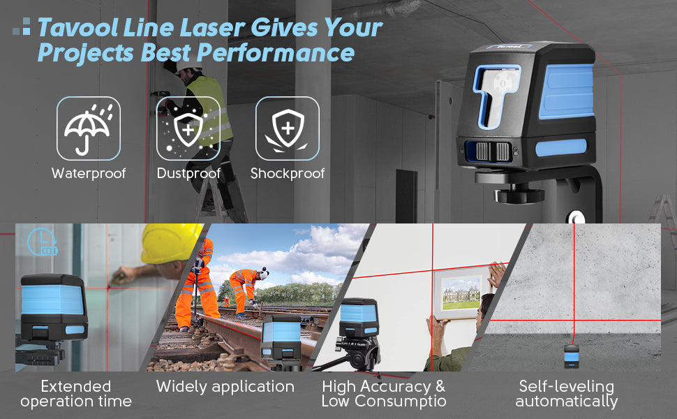 Self Leveling Laser Level - 50ft Cross Line Laser level Laser Line lev – www.tavool.com