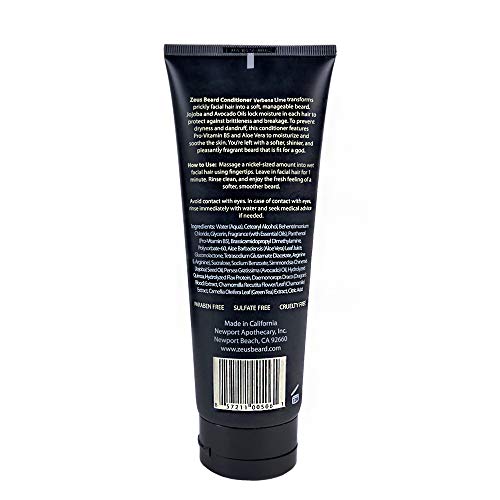 ZEUS Beard Conditioner Wash for Men - Verbena Lime Scent - 8oz - Sulfate-Free, Rinse-Out Softener