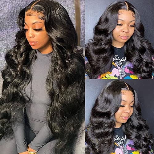 28 inch body wave lace front wig