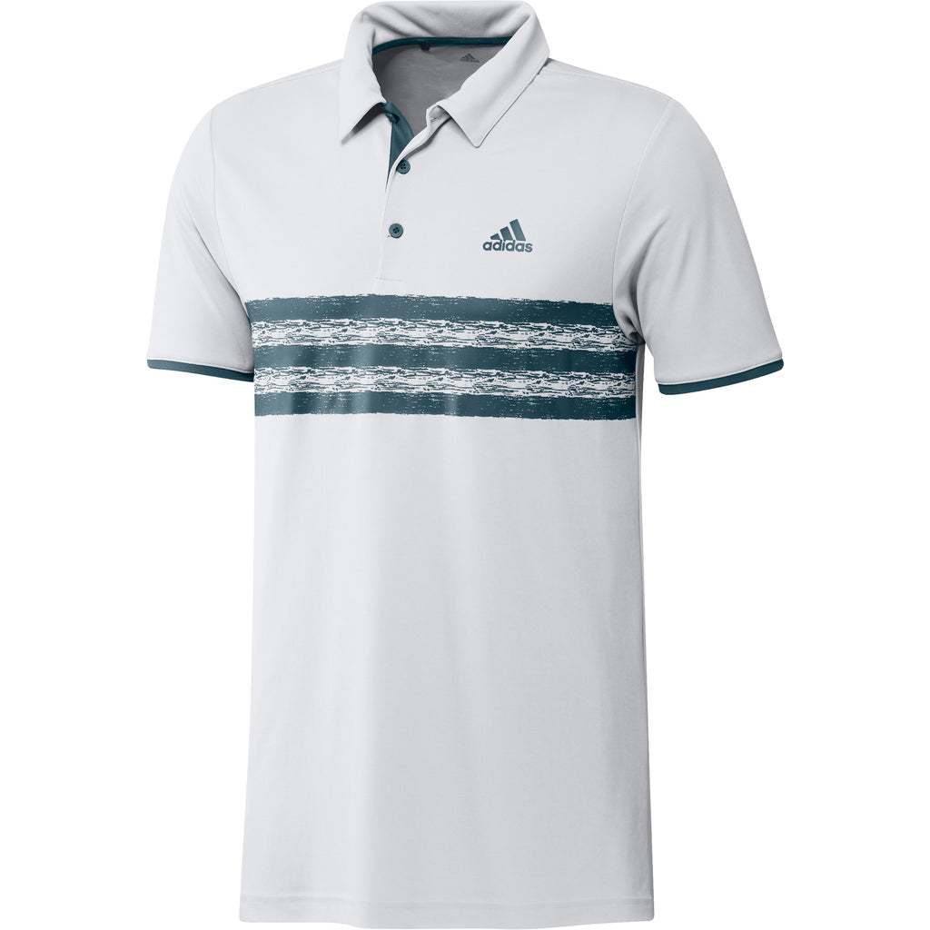 adidas Core Mens Golf Polo Shirt - White/Navy - Andrew Morris Golf