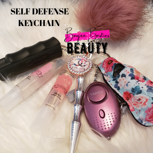 Locked Loaded Boujee Girlz Defense Pepper Spray Lip Gloss Keychain Boujee Besties Beauty