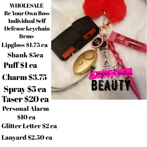 Be Your Own Boss Individual Wholesale Self Defense Keychain Items Boujee Besties Beauty