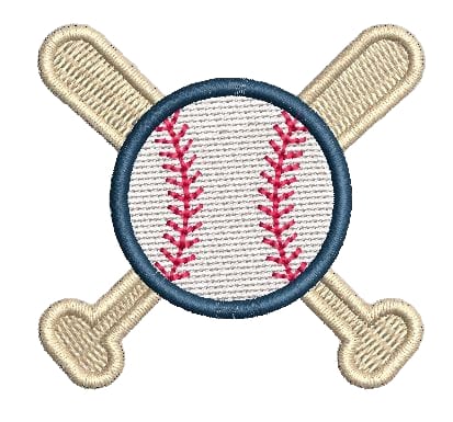 Baseball with Bats Embroidery Design