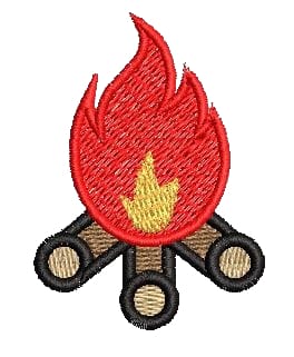 Campfire Embroidery Design