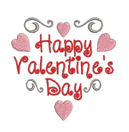 Happy Valentine's Day Embroidery Design