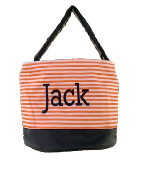 Orange Stripe Halloween Bucket