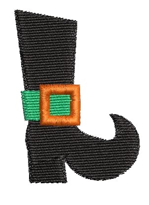 Witch Boot Embroidery Design