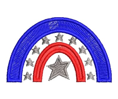 4th of July Rainbow Embroidery Design