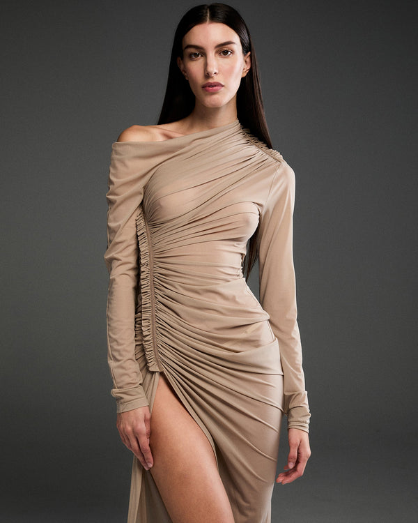 The Dimitra Draped Maxi Dress – Atelier UNTTLD