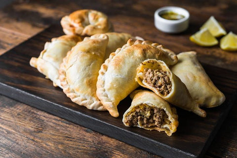 Empanadas with beef on a platter