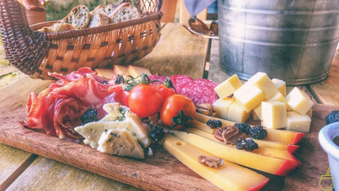 Picada snack Argentina with meat and cheese