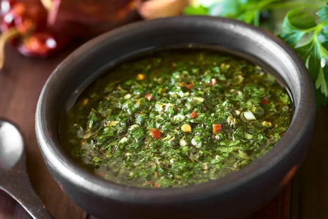 Chimichurri for Argentina meat at an asado