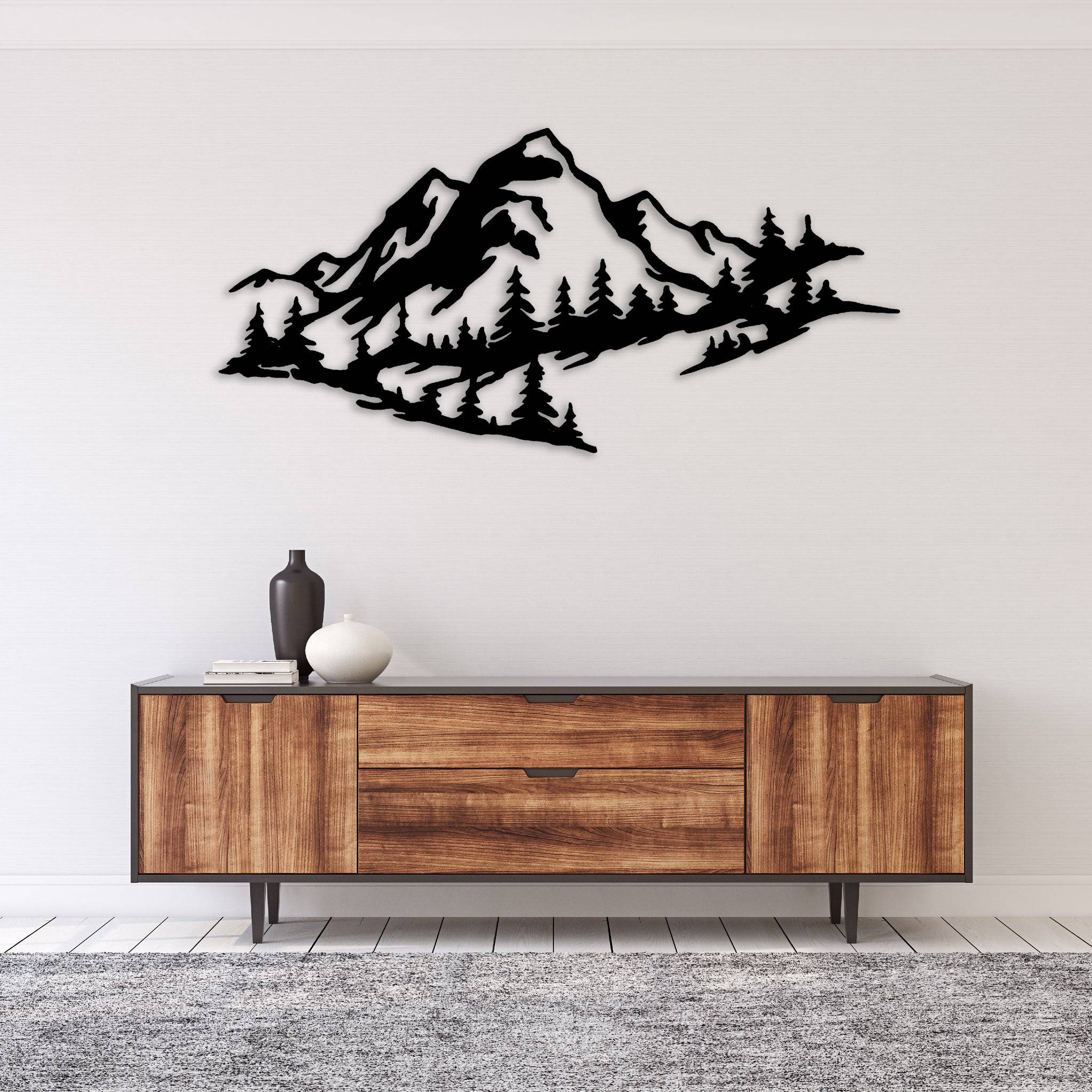 Mountain Range View - Metal Wall Art