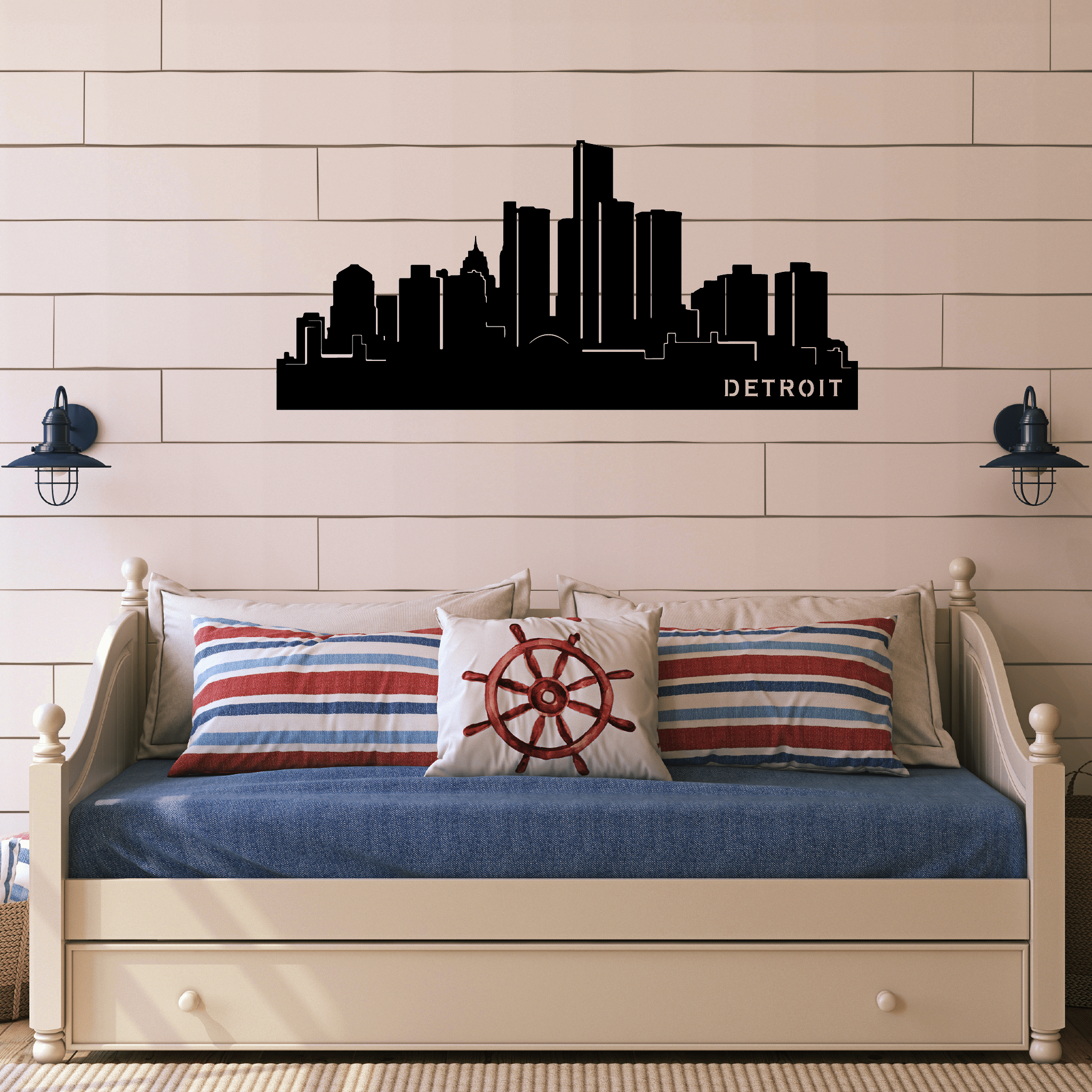 Detroit  Skyline - Metal Wall Art