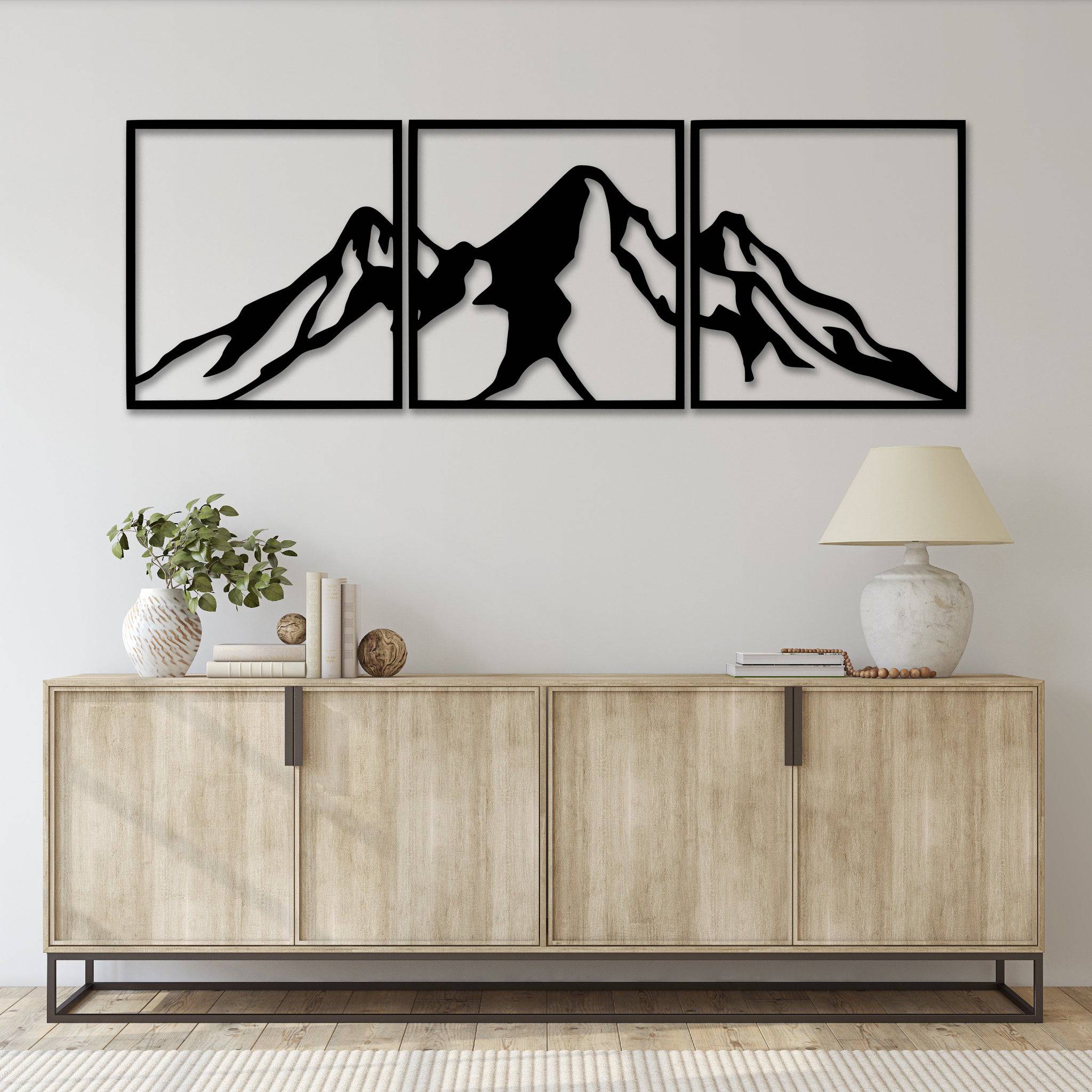 Mountain Range (3 Piece) - Metal Wall Art