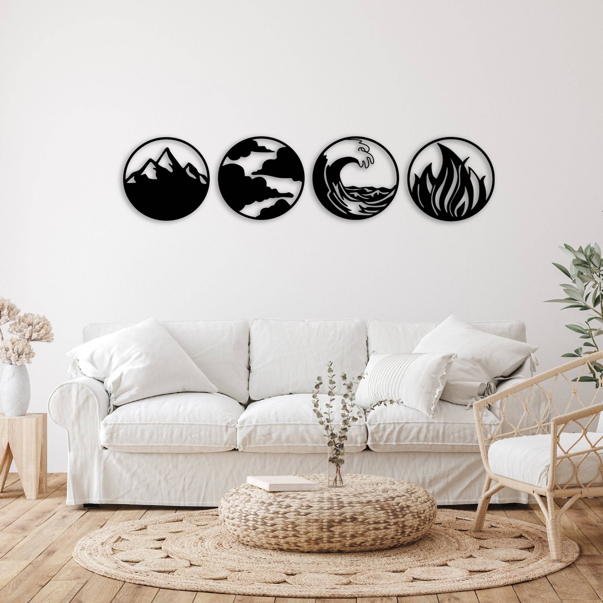 Nature's Four Elements - Metal Wall Art