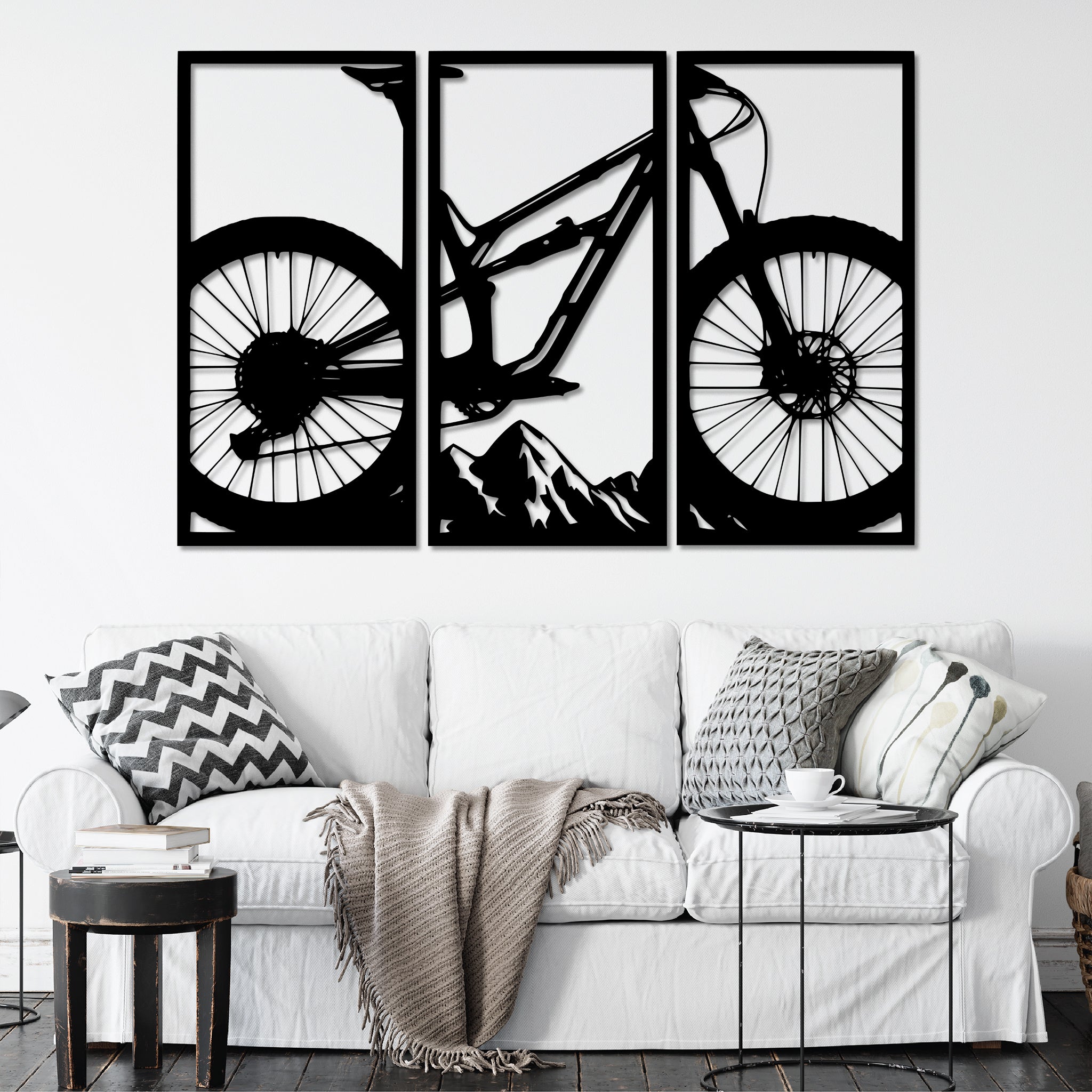 Mountain Bike (3 Piece) - Metal Wall Art