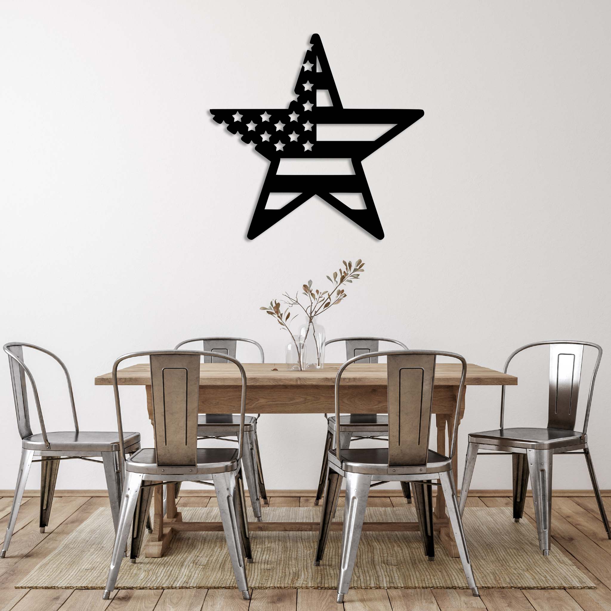 American Flag Star - Metal Wall Art