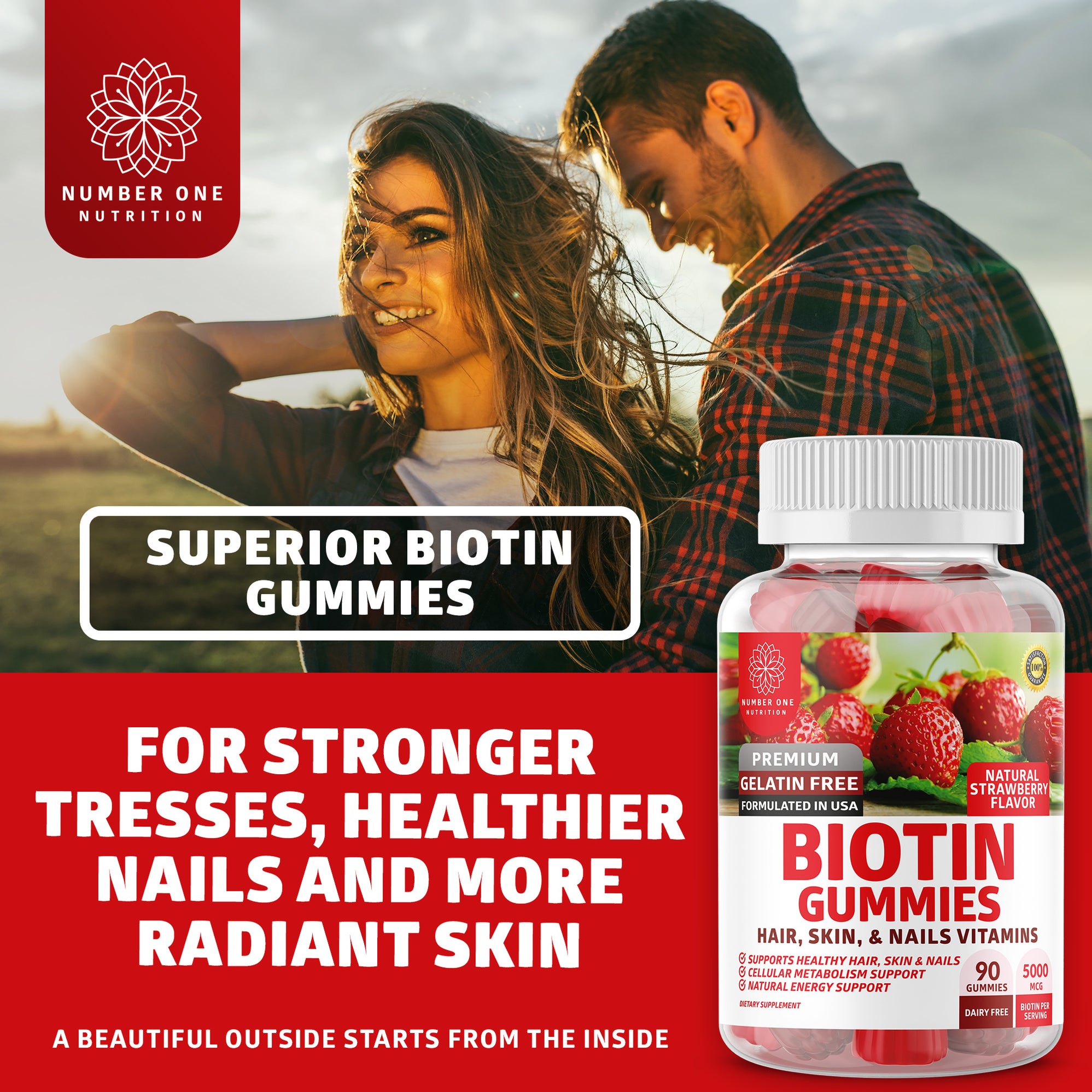 N1N Premium Biotin Gummies [Max Strength, 5000mcg], 90 Gummies – Number